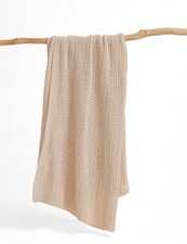 Chunky Cotton Knit Throw Blanket, Light Weight Cable Knit Throws for Bed Couc...