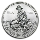 Vintage 1986 Engelhard Eagle Prospector 1 oz .999 Silver  Round ~ Blast White ~