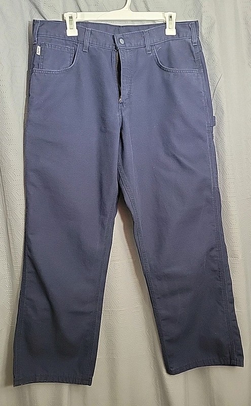 Men's Carhartt FR Pants 34x30 Blue Fire Resistant FRB159 DNY (Actual Fit 34x29)