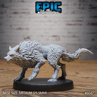 D&D Miniature - Wolf Spirit Huntress Kneel - 3D Model Print DnD RPG Figur Druck