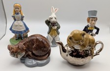 Job Lot 5 Wade Alice in Wonderland Figurines 1999 Alice Cheshire Cat Mad Hatter