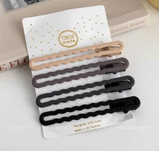 Advanced style seamless hairpin for side-parted fringe with duckbill clip for ma