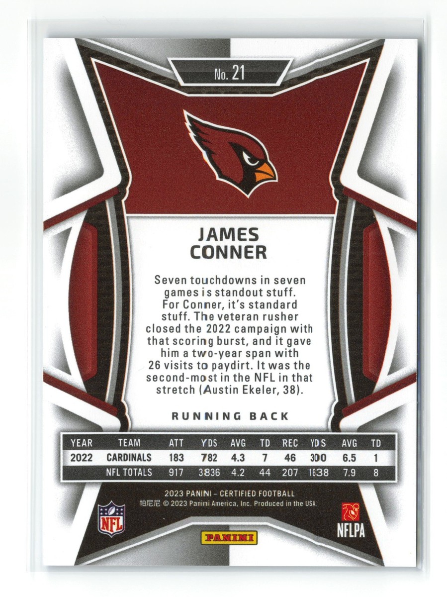 2023 PANINI CERTIFIED JAMES CONNER #21 MIRROR BLUE /75 CARDINALS