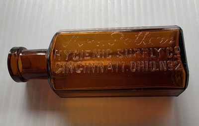 Antique Mrs. Potters Hygienic Supply Co. Cincinnati Medicine Bottle Brown 4oz