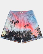 Eric Emanuel EE Basic Short  Beverly Hills  Sunset Palm Trees Pink SIZE Large