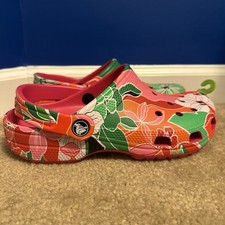 Crocs Classic Woodcut Floral Print Women's Size 6 Clog 209839-6ZQ New Nwt