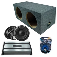 Alpine W10S4 BassLine 10" Car Subwoofer Bundle Dual Sub Box w/ HA-A800.1 Amp