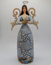 Jim Shore Heartwood Creek 2009 Angel of Peace Figurine Dove Wings Halo Blue