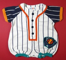 Vintage 90s Gymboree Rainbow Tag Infant Outfit, Sports Classics, Baseball