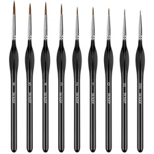 Detail Paint Brushes Set for Tiny Tip Acrylic and Watercolor tiny, Black