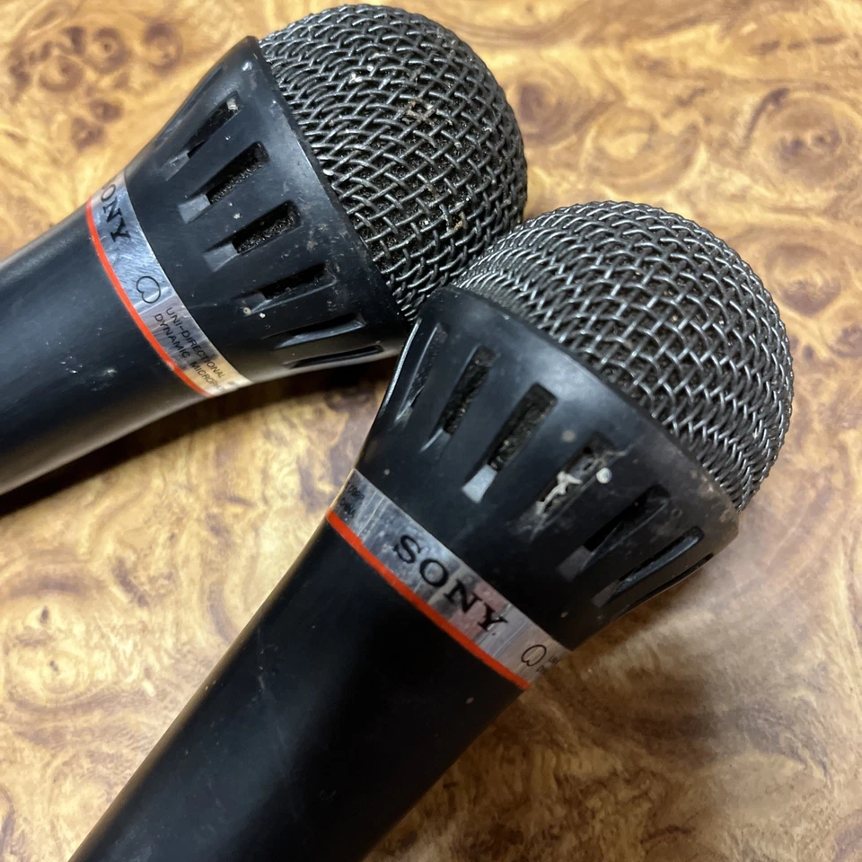 2 Sony F-V9 Omnidirectional Dynamic Vocal Microphones Untested - Image 4 of 4