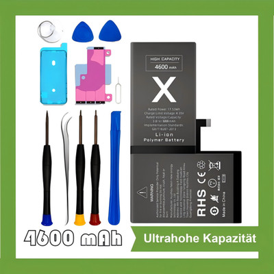 Ersatz Akku für Apple iPhone X - 4600mAh Battery Batterie Accu - 0 Ladezyklen