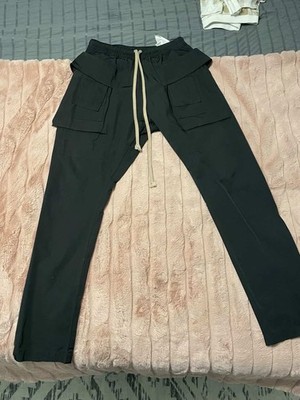 Rick Owens DRKSHDW Black Drawstring Cargo Pants Pants Pre Owned Large