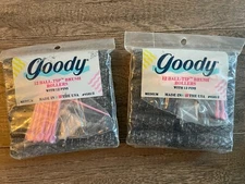 Vtg Goody 12 Ball Tip Brush Rollers w 12 Pins Medium Made in USA  Lot of 2 NOS
