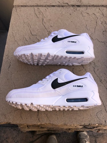 Women's 10, Men's 8.5  Nike Air Max 90 DH8010-101 White Black airmax - Picture 3 of 7