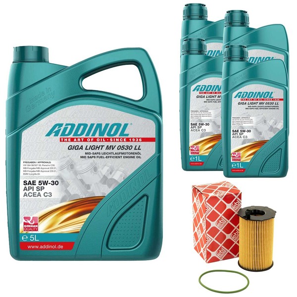 MotoröL Set 5W-30 Giga Light MV 0530 LL 9 Liter + ÖLfilter FüR Audi Q7 3.0 TDI-image