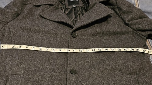 London Fog Wool Blend Coat Mens Small Grey 4 Button Pockets Mid Length - Picture 5 of 7