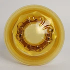 Vintage LE Smith or Federal Glass Amber Scroll Canister Lid Replacement LID ONLY