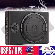 10" Super Slim Compact Under Seat 1200WMAX Amp Powered Subwoofer System with Kit