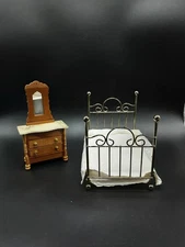 Vintage Shackman Handmade Brass Bed Mattress & Dresser Doll Furniture 1:12 Japan