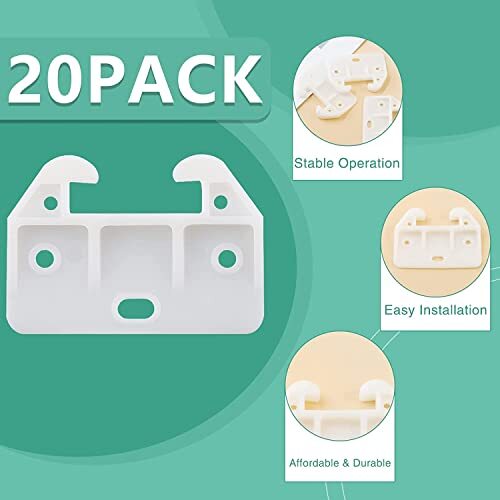 20 Pcs Plastic Drawer Track Guides Replacement Parts for Dressers Hutches - Bild 6 von 7