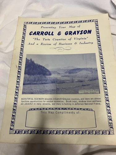 1950’s Carroll & Grayson Counties Map and A Review Of Business & Industry 