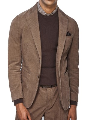 Abito Completo uomo beige Cammello in Velluto Sartoriale invernale