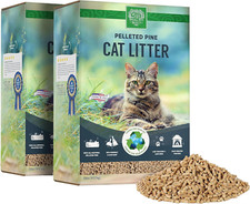 Premium Pine Pelleted Cat Litter, 100 All Natural Pellet Kitty Litter, Non Clum
