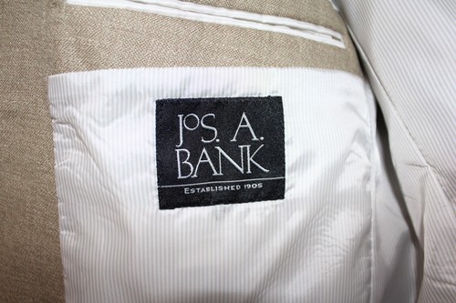 BROWN WEAVE JOS. A. BANK LINEN / WOOL BLEND SPORT COAT sz 42R blazer suit jacket - Picture 3 of 5