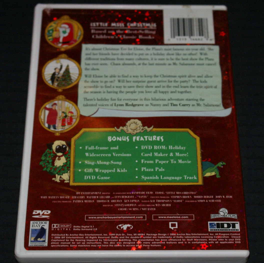 Eloise Little Miss Christmas (DVD, 2006) PLAYS PERFECTLY FAST