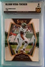 Alijah Vera-Tucker 2021 Select Premier Level RC #186 Golden Grading (GG) 9 Mint