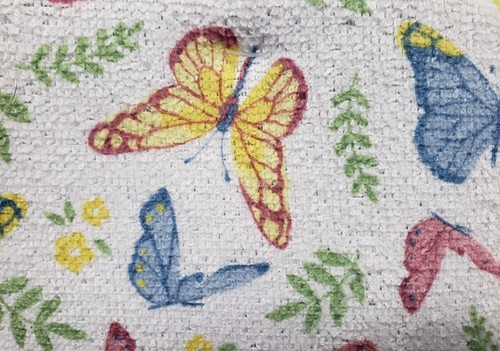 Kitchen Reversible Dish Drying Mat (16"x18") MULTICOLOR BUTTERFLIES & LEAVES, TL - Picture 7 of 10
