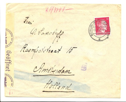 GERMANY-1943 -3 x COVER/CARD 1 REG.. ALL-TO HOLLAND -CENSORS -F/VF @2 - Picture 3 of 4