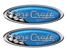 Two Core Craft Vinyl Racing Oval Stickers 10" long each- Rendered to look puffy