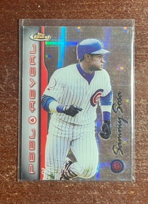 1999 Finest Peel and Reveal Sammy Sosa Hyperplaid NM-MINT Rare Insert 