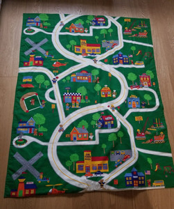 Cranston Prints City Town Roads - Handmade Floor Play Mat - 42" x 54" approx.