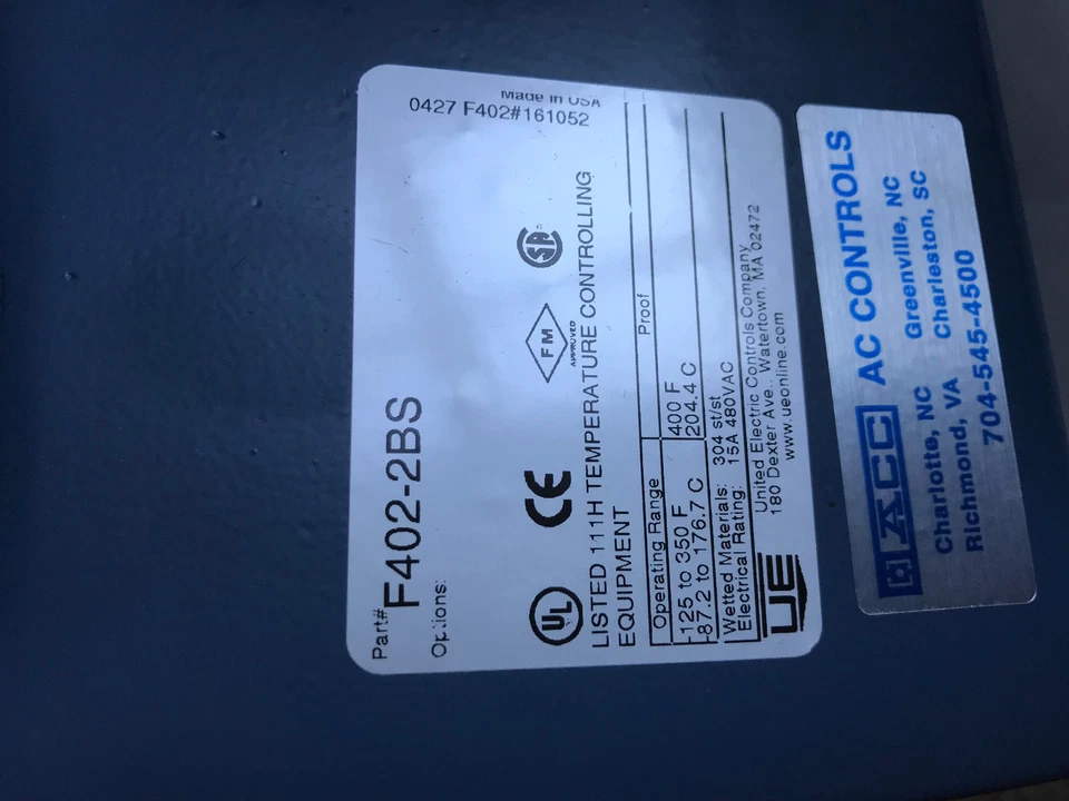NEW UNITED ELECTRIC F402-2BS TEMPERATURE AC CONTROLS,-125-350 DEGREES ACC AC ,ET - Image 3 of 4
