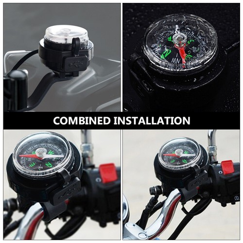 Motorcycle Charger Motorbike Handlebar USB Chargers Motorcycle Handlebar Compass - 第 11/12 張圖片