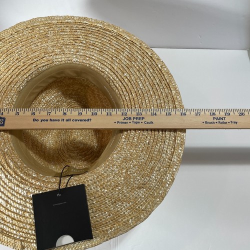 GIGI PIP NWT Isla 100% Straw Fedora Hat All Natural Wide Brim Adjustable - Picture 12 of 12