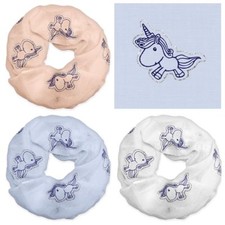 Kinder Loopschal Einh&ouml;rner Schal Tuch Loop Glitzer rosa wei&szlig; blau Einhorn