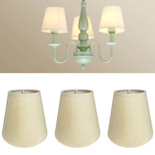6" MINI COOLIE CREAM TEXTURED FABRIC COTTON CLIP ON LIGHT SHADE