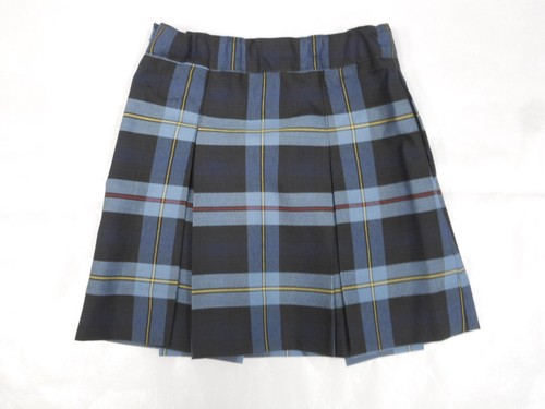 Girls R/K Blue & Yellow Plaid Box Pleat Uniform Skirt Sizes 3 - 16 - Picture 3 of 5