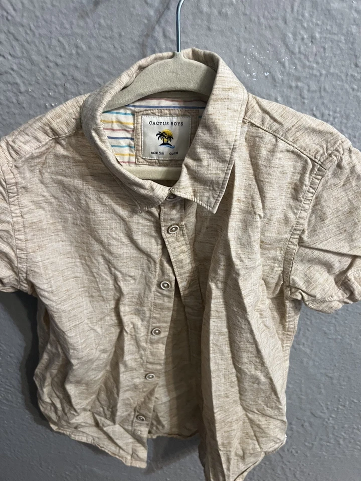 Camisa Cactus Boys manga corta abotonada tostada talla 5/6 Foto 4 de 4
