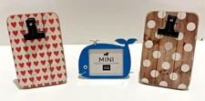 3 Mini Picture Frames - Rectangular Shaped and a Blue Whale