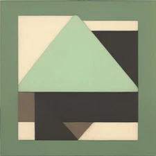 Medium Abstract Painting 2x2 ft. Post-Modernism Geometric Demrin OOAK NEW