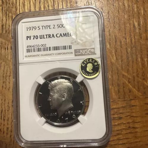 1979-S Type 2 Kennedy Half Dollar NGC PF 70 Ultra Cameo. ECC CERTIFIED