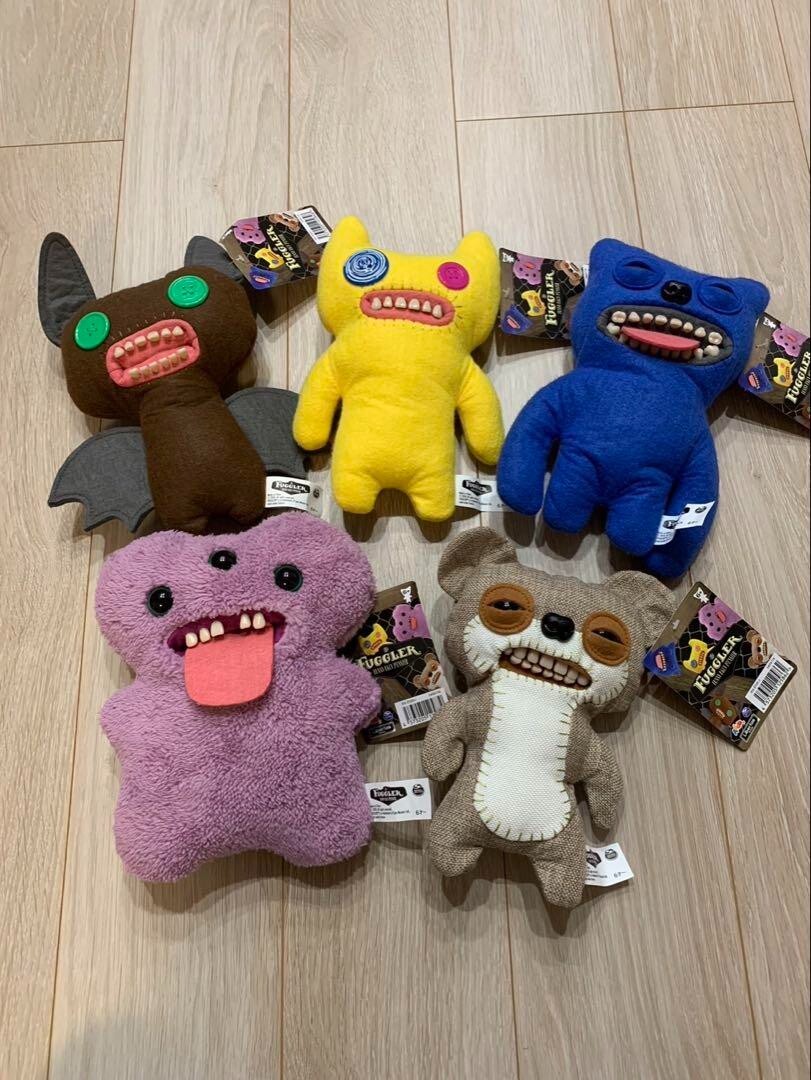 Fuggler FUNNY UGLY MONSTER Plush Toy Set of 5 Rare