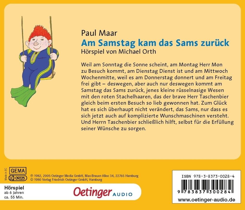 Thumbnail - Das Sams 2. Am Samstag Kam Das Sams Zurück | Paul Maar | 2005 |