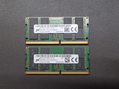 16GB KIT 2x Micron 8GB 2RX8 PC4-2133P Laptop Memory MTA16ATF1G64HZ-2G1A2