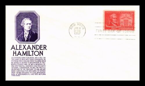 US COVER ALEXANDER HAMILTON 200TH ANNIVERSARY FDC ANDERSON CACHET - Photo 1 sur 2